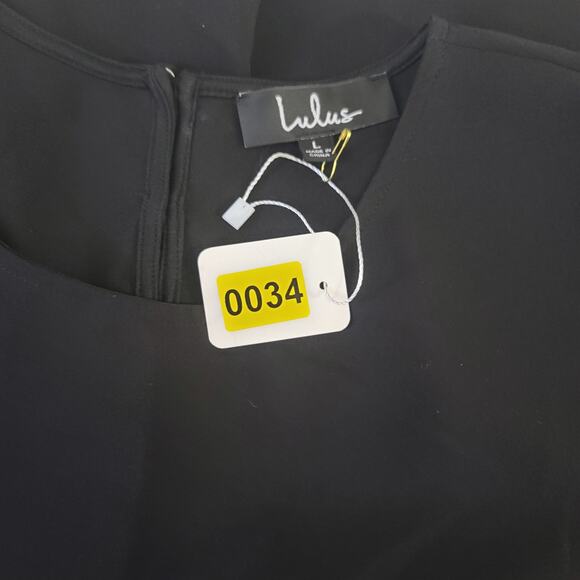 Lulus Conversation Piece gown women's black maxi dress Sz Large Formal Black Tie - Picture 12 of 12